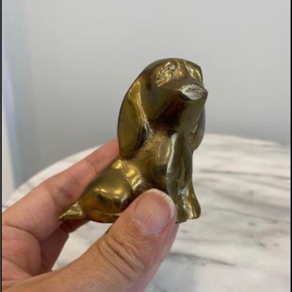 Vintage Brass Dog - small - Picture 4 of 4